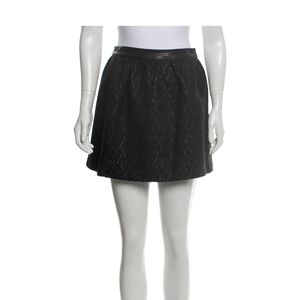 Alice + Olivia Lamb Leather Trimmed Mini Skirt